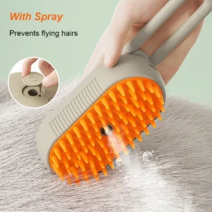 =Premium 3-in-1 Steam Pet Brush | USB Rechargeable Grooming Tool