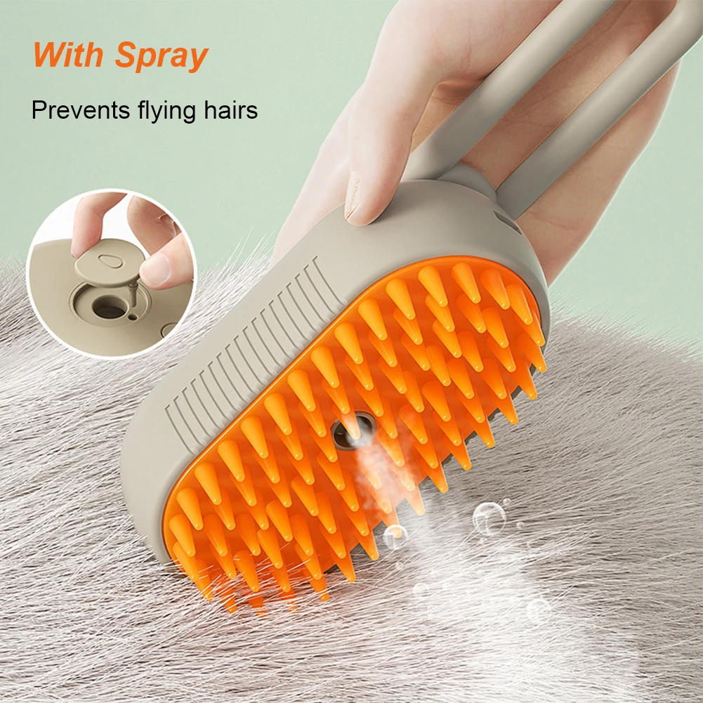 =Premium 3-in-1 Steam Pet Brush | USB Rechargeable Grooming Tool