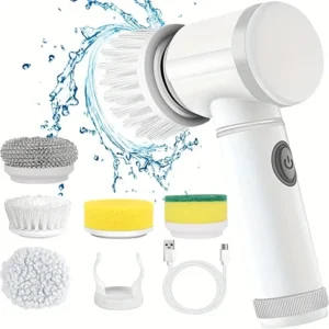 =Cordless Electric Spin Scrubber with 5 Brush Heads - Deep Clean Instantly