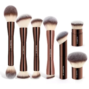=Professional Dual-Ended Makeup Brush for Foundation & Powder | Soft Fiber