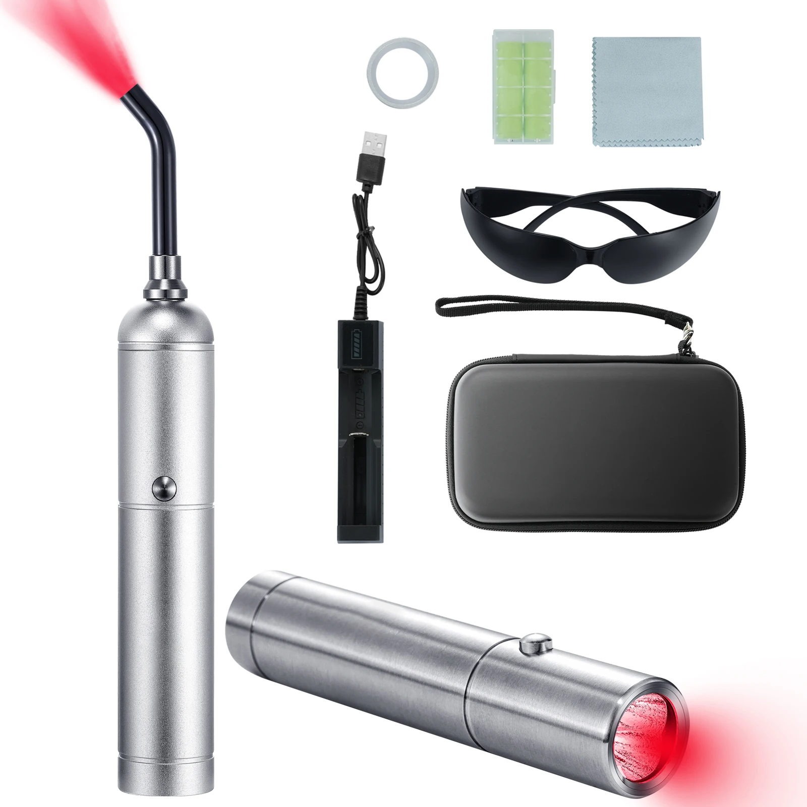 =Premium 2-in-1 Red Light Therapy Wand for Face & Body