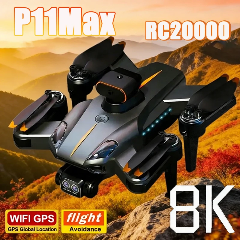 =P11 Max GPS Drone 8K HD Dual Camera with Obstacle Avoidance