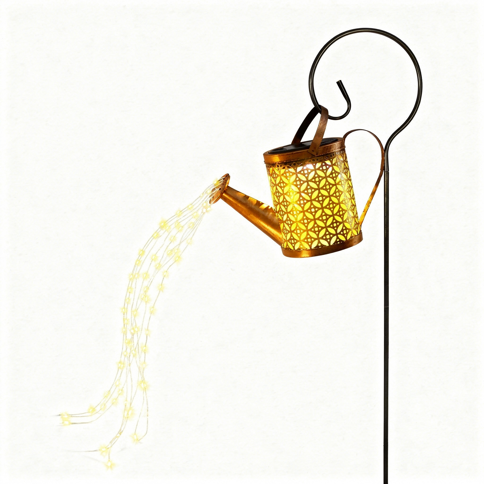 1pc Solar Watering Can with Lights Outdoor Solar Garden Lights Decro Solar Lights Waterproof Hanging Lantern for Yard Patio